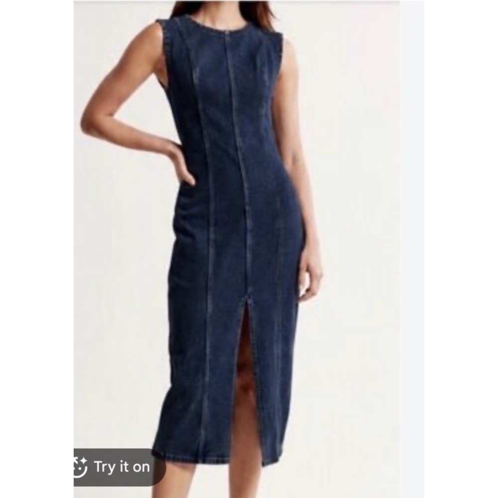 Abercrombie & Fitch Women's Blue Denim Midi Dress Size XSP(14-b66)